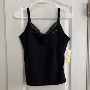 Valerie Stevens Black Camisole with Lace Detail